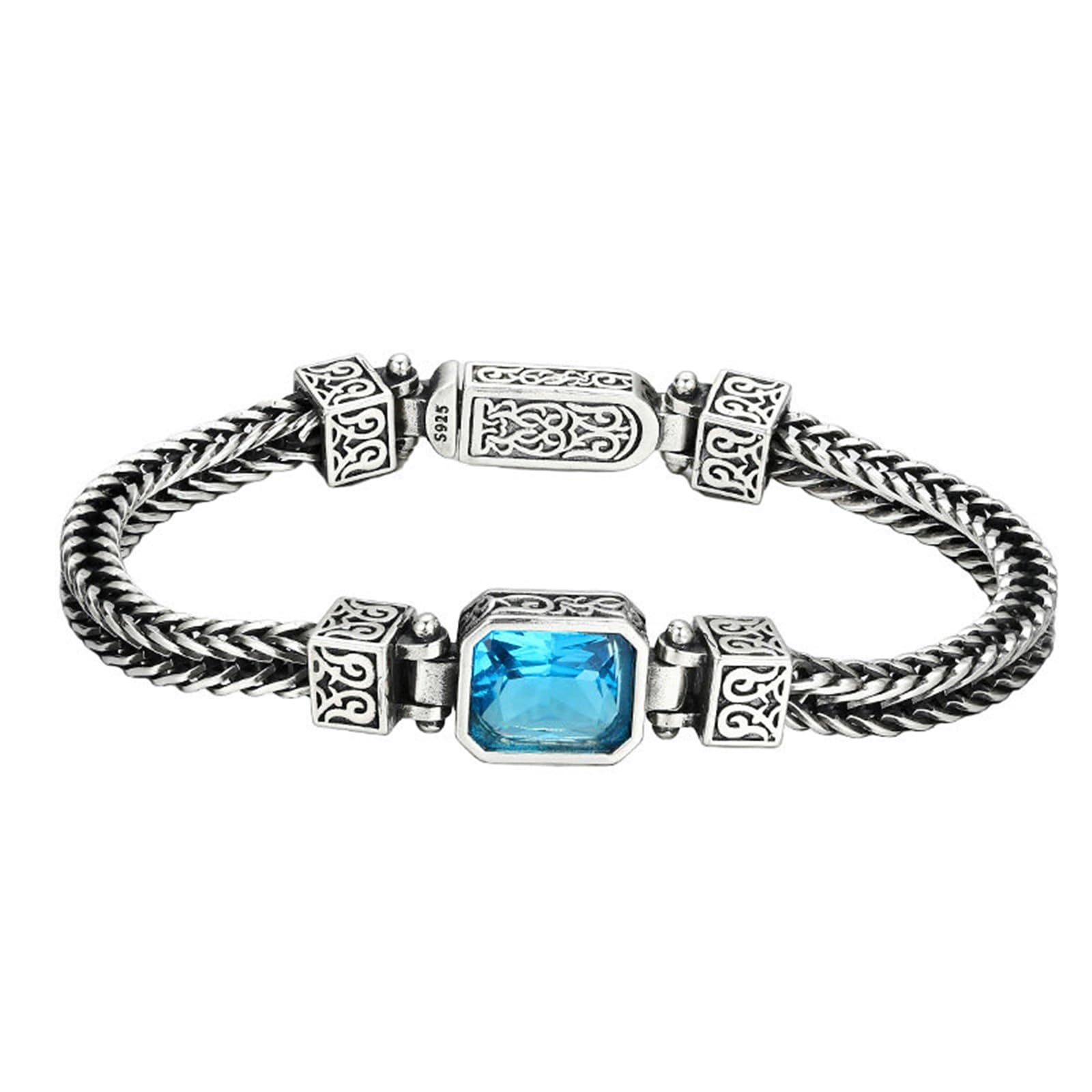 Bracelet Argent Homme 925 Massif Bracelets Chaîne pour Homme