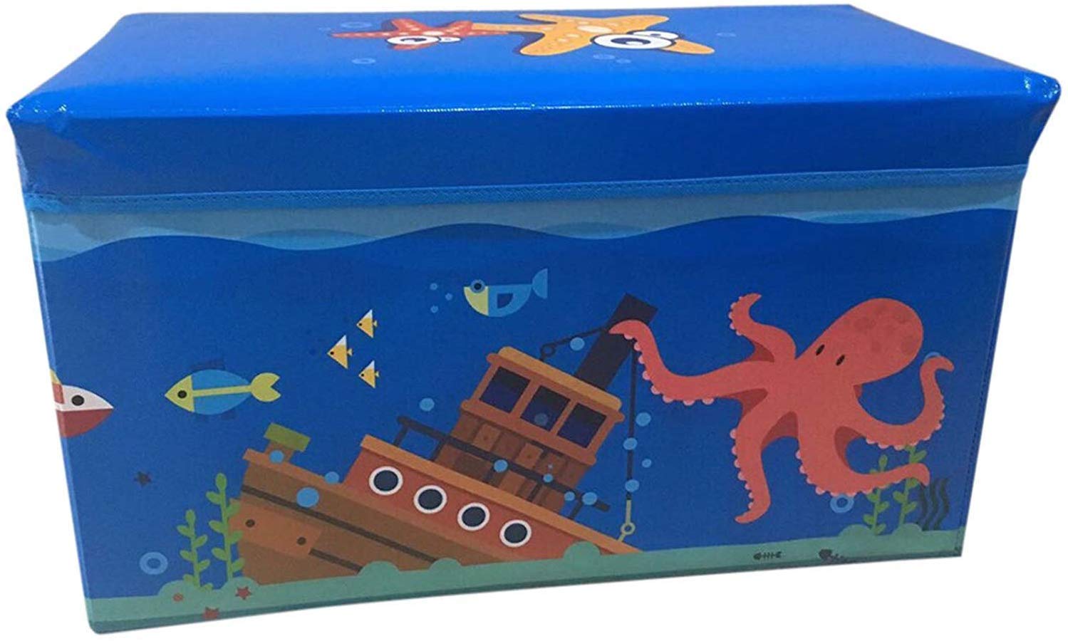 Kids Storage Box Childrens Large Storage Toy Box Boys Girls Books Chest  Clothes Seat Stool (Shark Storage)