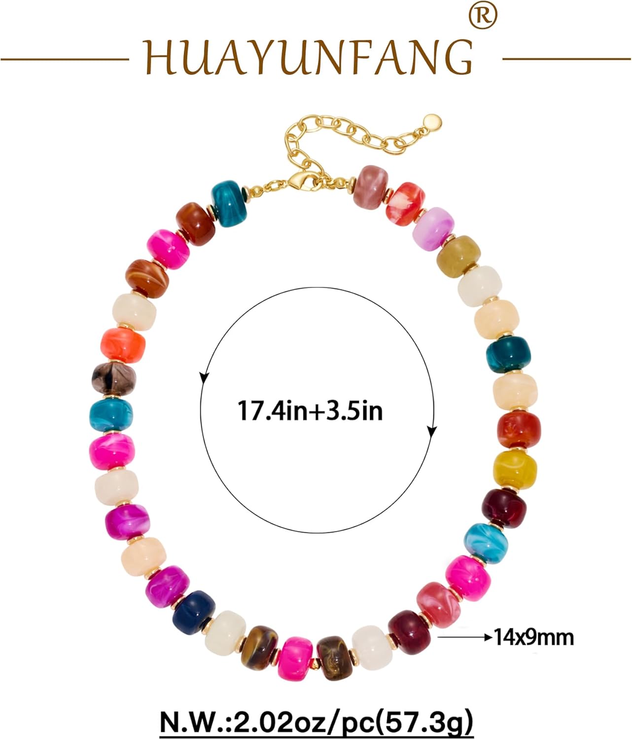 Resin Beads Necklace for Women Chunky Choker Necklaces Boho Colorful Acrylic Beaded Choker Necklace Chunky Statement Jewelry - Image 6