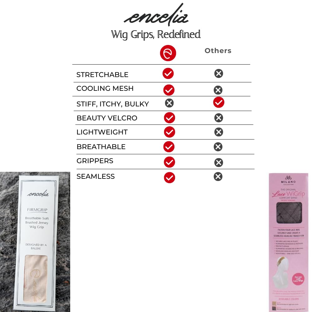 Encelia Wig Grip Band – Breathable ​H​eadband For Lace Front​s – No-Slip, Lightweight, Seamless Headband – Adjustable Fit (Beige)