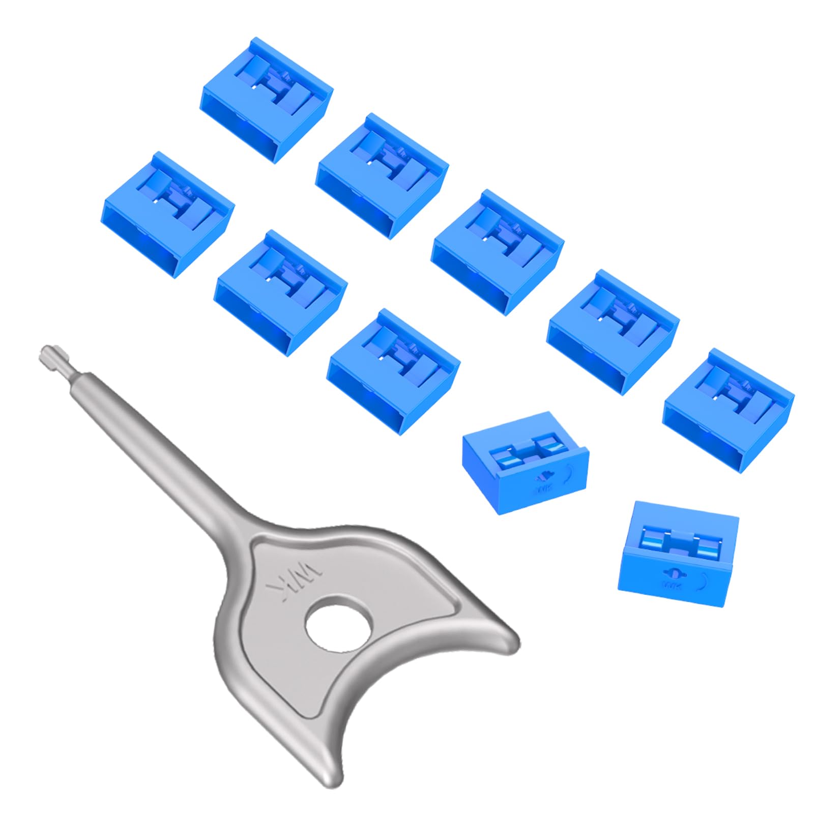 10PCS USB-A Port Blockers with 1 Keys-Removable Type-A Data Protection - Dust & Moisture Resistant Shield for Laptops, PCs, Gaming Devices & Tamper Protection (Blue) 10+1 Blue