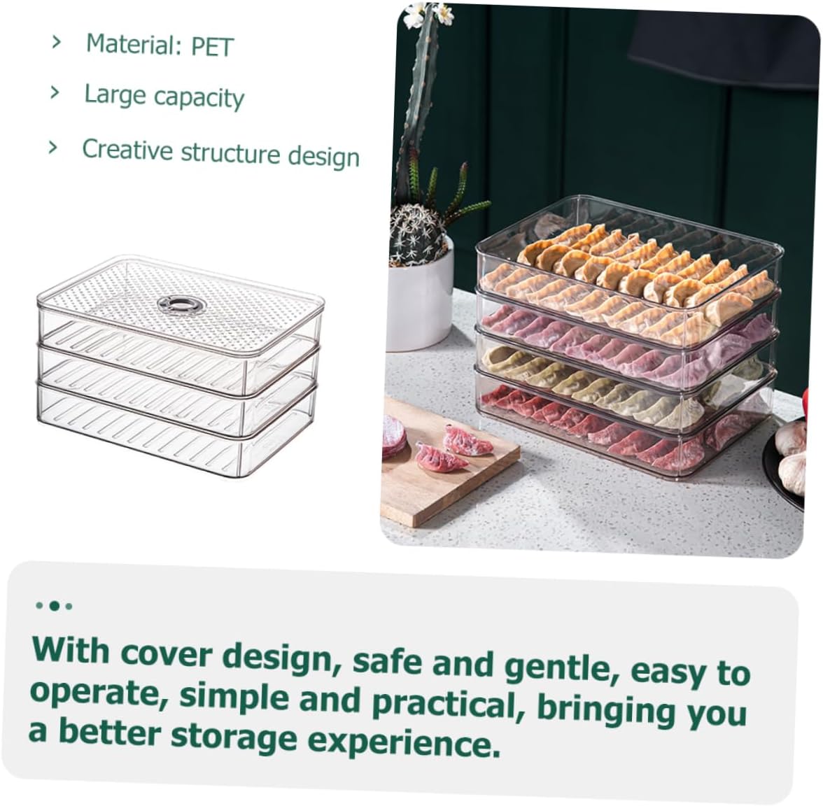 1pc Multi-layer Fresh Storage Box for Refrigerator Stackable Crisper Organizer Practical Pet Food Storage Container for Fruits and Eggs Efficient Space-saving Design Layers