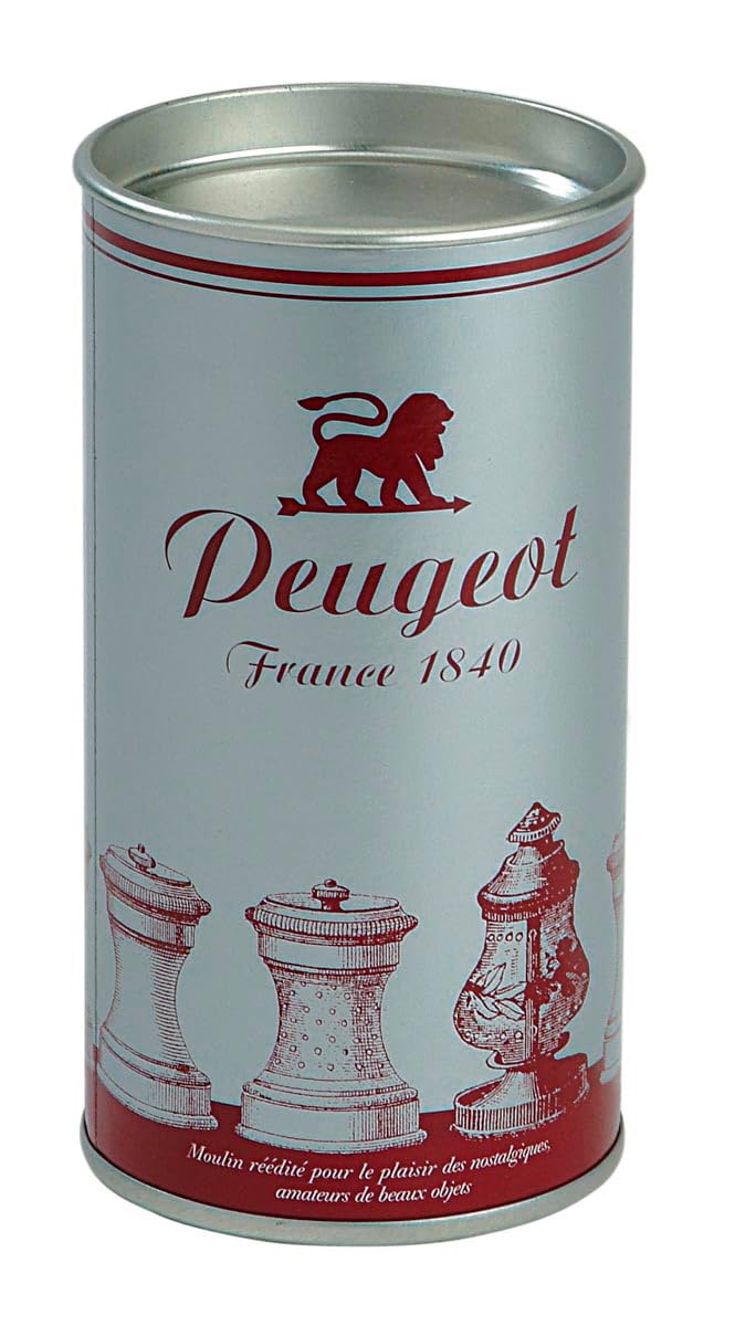 PEUGEOT - Salzmühle Palace 10 cm - Klassische Mahlgradeinstellung - Patiniertes Holz & Versilbertes Metall - Französiches Know-How - Antiquaire-Finish