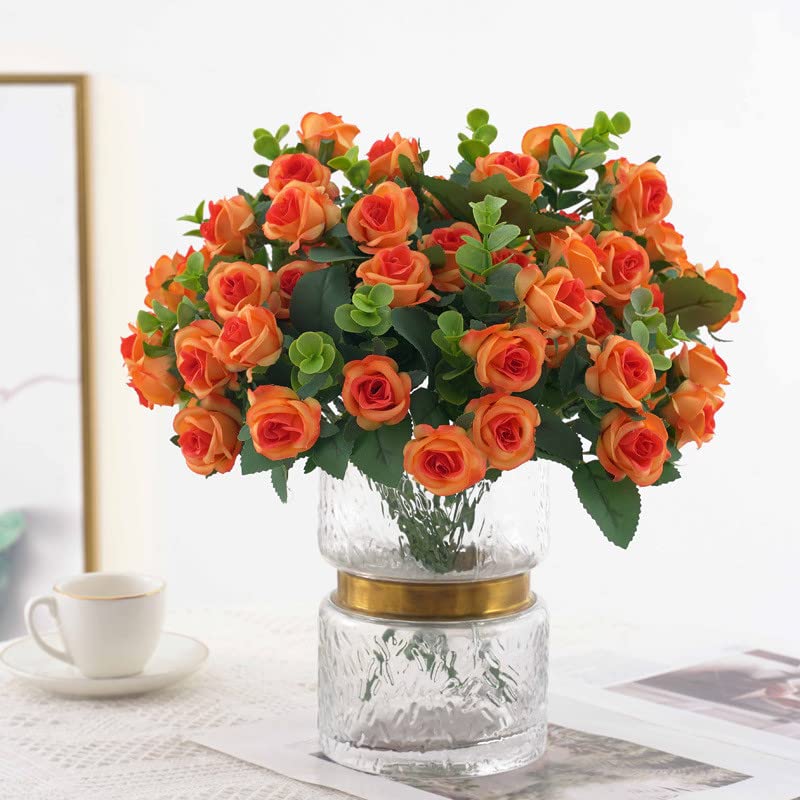 Artificial Roses Flowers,Artificial Flowers,20 Heads Small Roses Blooming Faux Flower Bouquet with Stem for Home Office Parties Bridal and Wedding Decoration (2 - Image 3