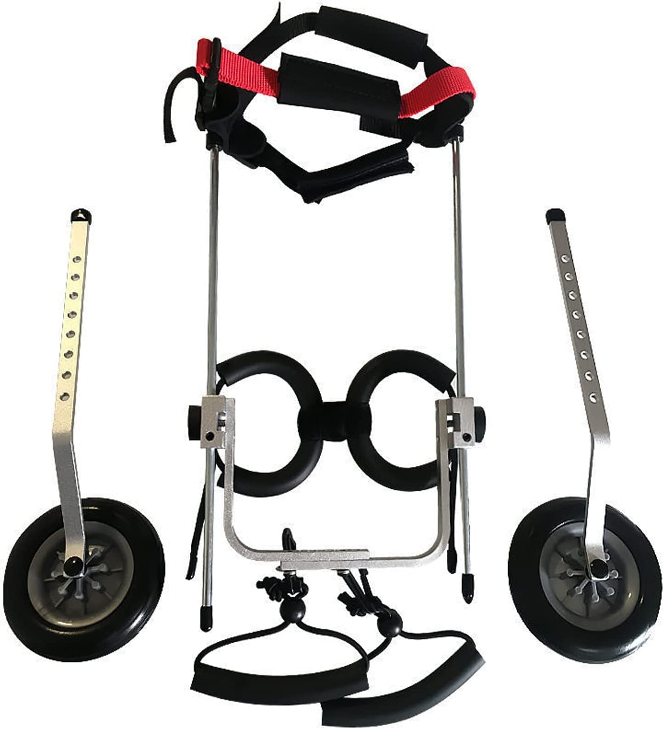 Pet 2 Ruote Sedia a Rotelle Regolabile per Animali Domestici Disabili Ruota da Corsa per Gatti Carrello per Cani/Sedia a Rotelle Camminata Assistita Gambe Posteriori Riabilitazione Mobilità Ausili