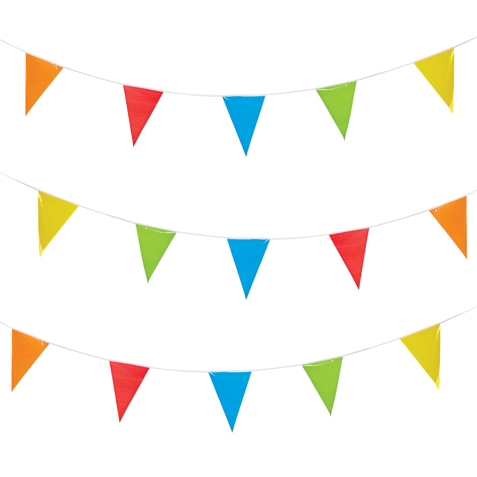 Baker Ross FX765 Rainbow Coloured Party Bunting - Pack of 2, Party Decorations for Birthday Parties