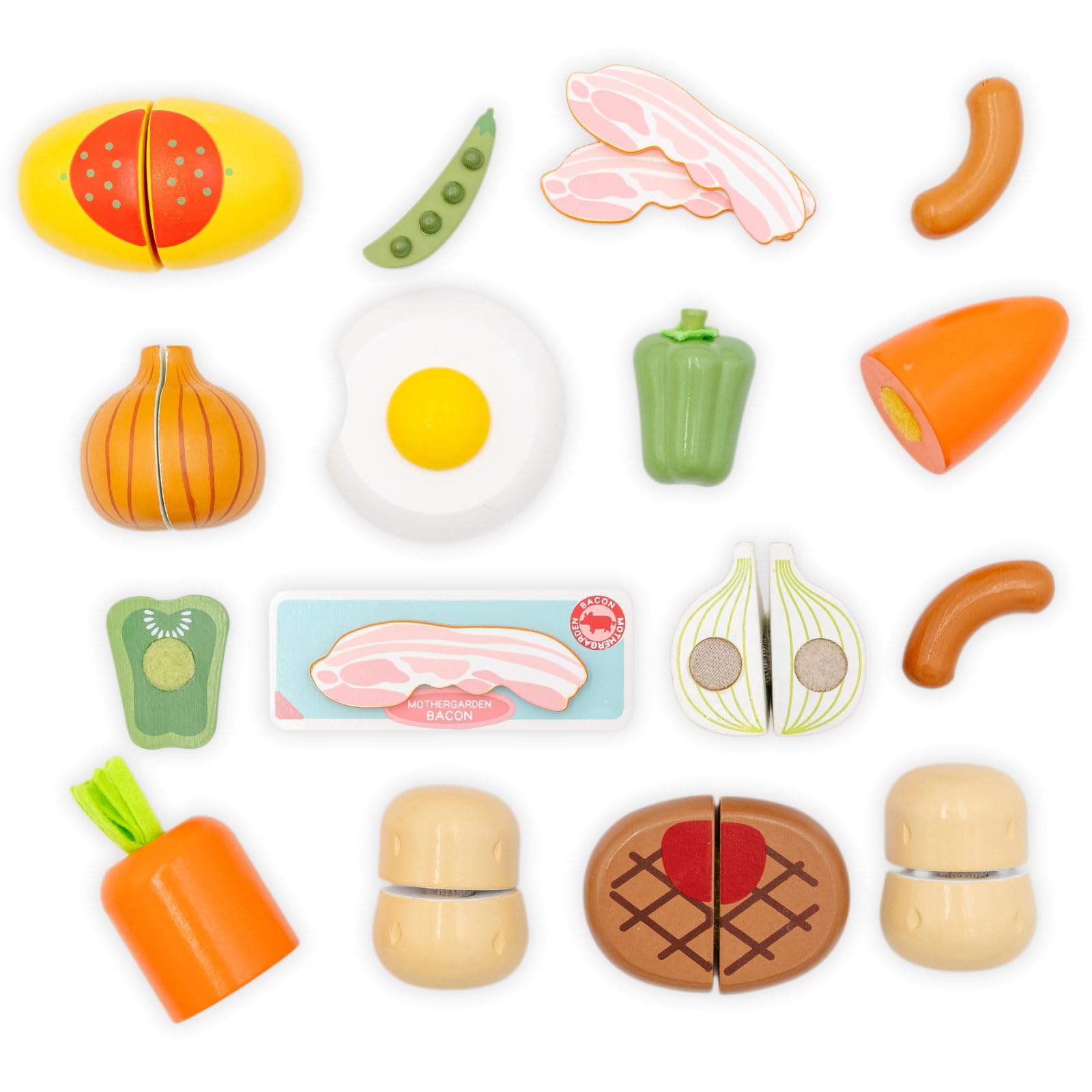 Amazon | マザーガーデン 木のおままごと 単品 みんな大好き 食材