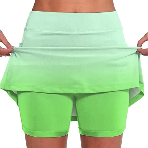 Athletic Skorts for Woman Elastic Tennis Yoga Shorts Hight Waist Solid/Gradient Skirts Tummy Control Skinny Joggers