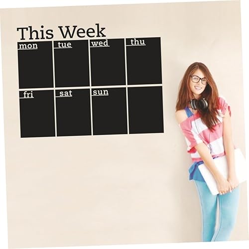 Miniatura 8 de MAGICLULU Calendario de 3 meses, pizarra de tiza semanal, menú, letrero de pizarra de acrílico para pared, comida, suministros escolares para niños,