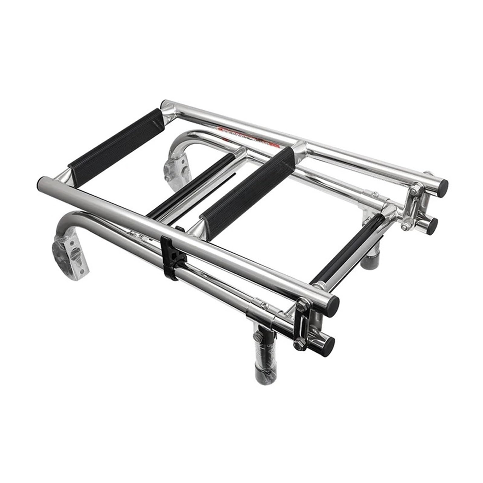 Scaletta For Barca Pieghevole In Acciaio Inox Sicura E Antiscivolo | Scaletta Marina Portatile Con Montaggio A Poppa, Pontone A 4 Gradini, 2+2 Gradini