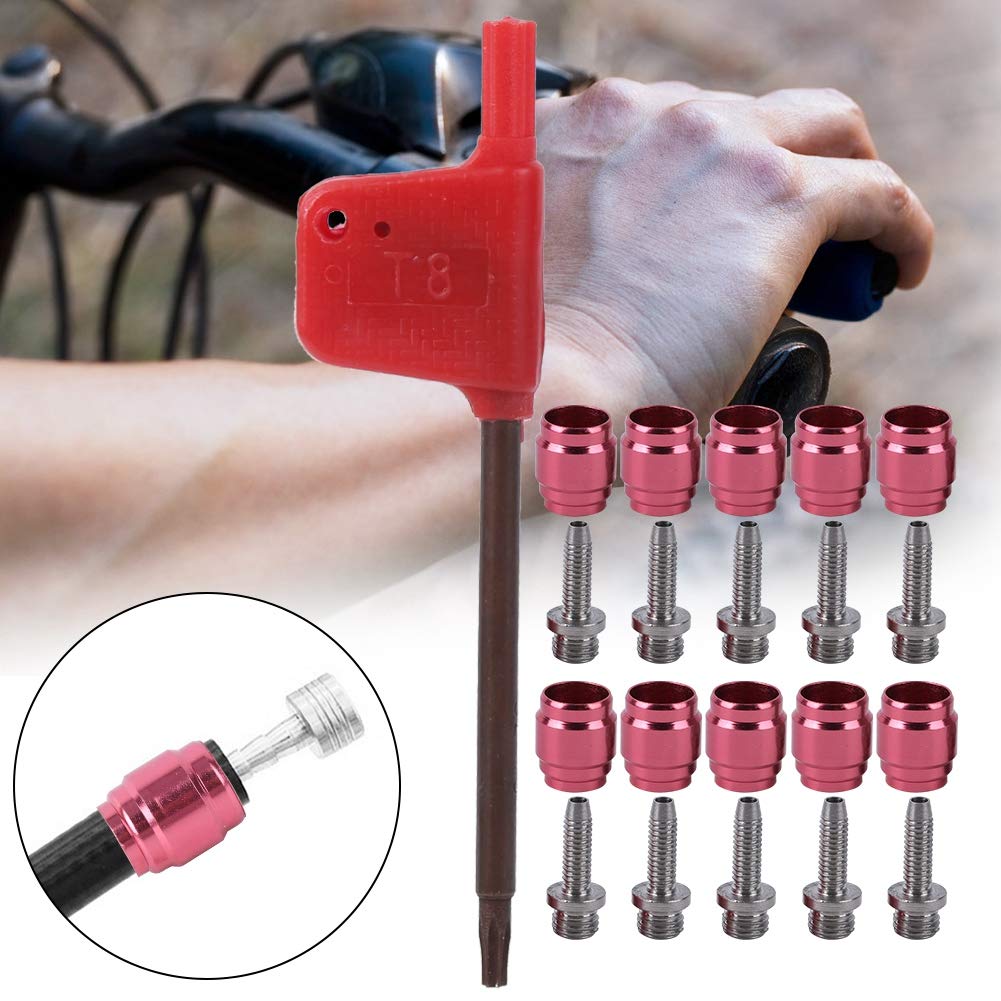 KIMISS Stealthamajig Olive And Barb Red Silver Set di Teste in Acciaio Inossidabile + Lega di Alluminio per Freno Quickconnect Quickinstall Oil Tube