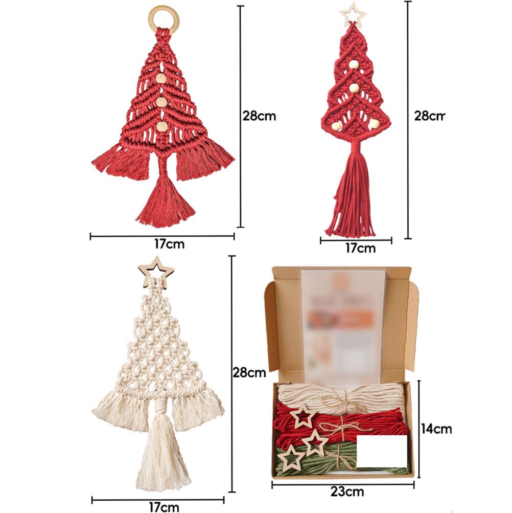 Kit fai da te per albero di Natale, albero di Natale in macramè, kit fai da