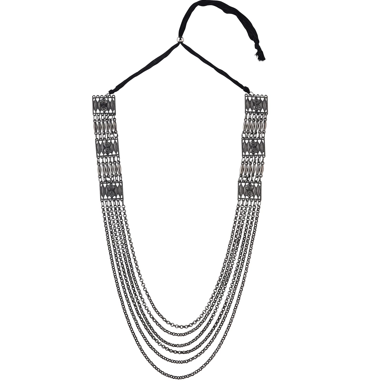 TEEJH Garul Silver Oxidised Necklace (B0C62CMVJT) Amazon Price History, Amazon Price Tracker