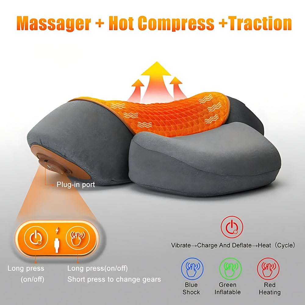 Callixe Thera Pillow Massage Neck Hump 3-in-1 Comfort Support for Neck Shoulder Upper Back, Portable Relaxation for Home Office Travel — view 3