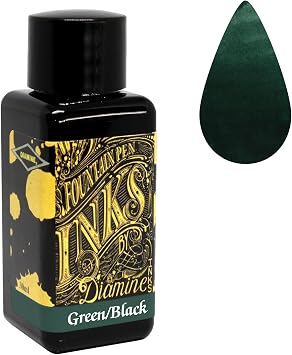 Diamine Fountain Pen Bottled Ink, 30ml - Green Black