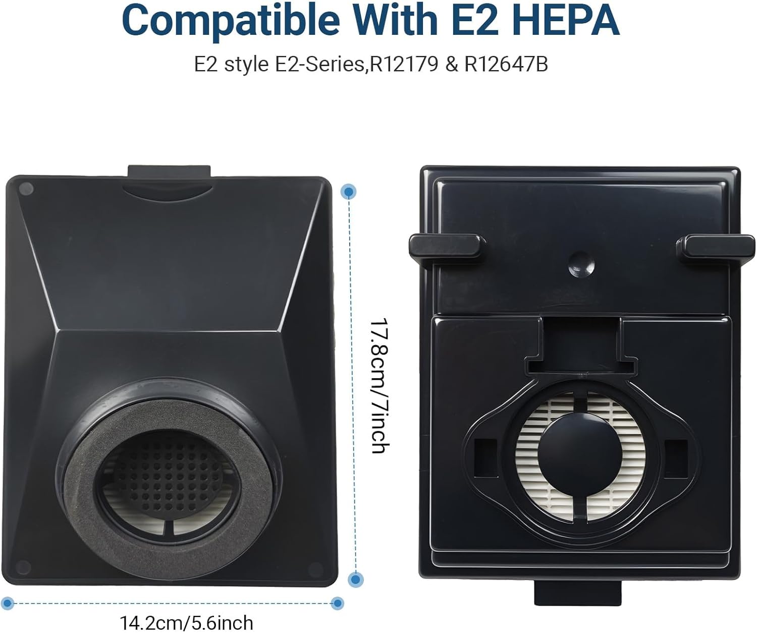 EZ SPARES Compatible With Rainbow E2 HEPA Style Filters for E2-Series,Part R12179 & R12647B Attachment,Washable and Reusable(2PACK)
