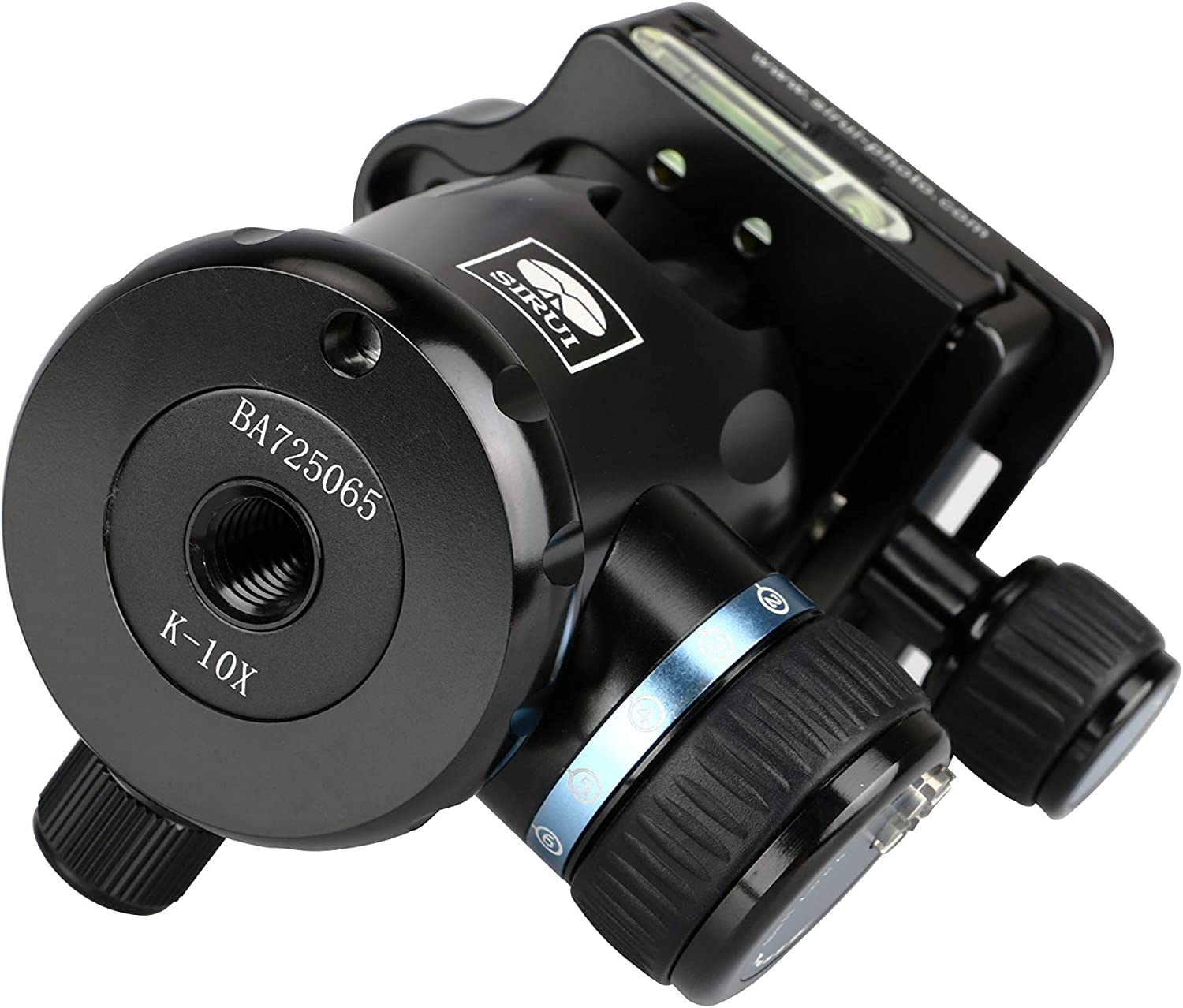 SIRUI K-10X Testa a Sfera per Treppiede in Alluminio Testa a Sfera Panoramica Rotante a 360 ° con Piastra a Sgancio Rapido TY-50X per Arca Swiss e Livella a Bolla per Tripod/Monopod, Max Load 20KG