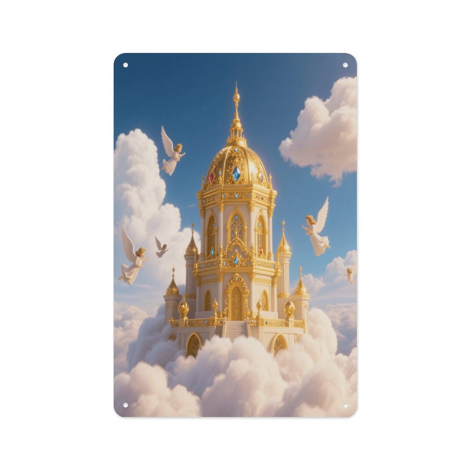 Fekiloot Style Golden Palace Kingdom Wall Decor Metal Signs Tin Signs Poster