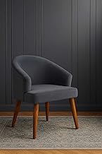 Velvetine Arm Chair for Living Room | Pure Sheesham Wood Legs & Premium Velvet Fabric | Vintage Accent Chair for Home & Office (Gray)