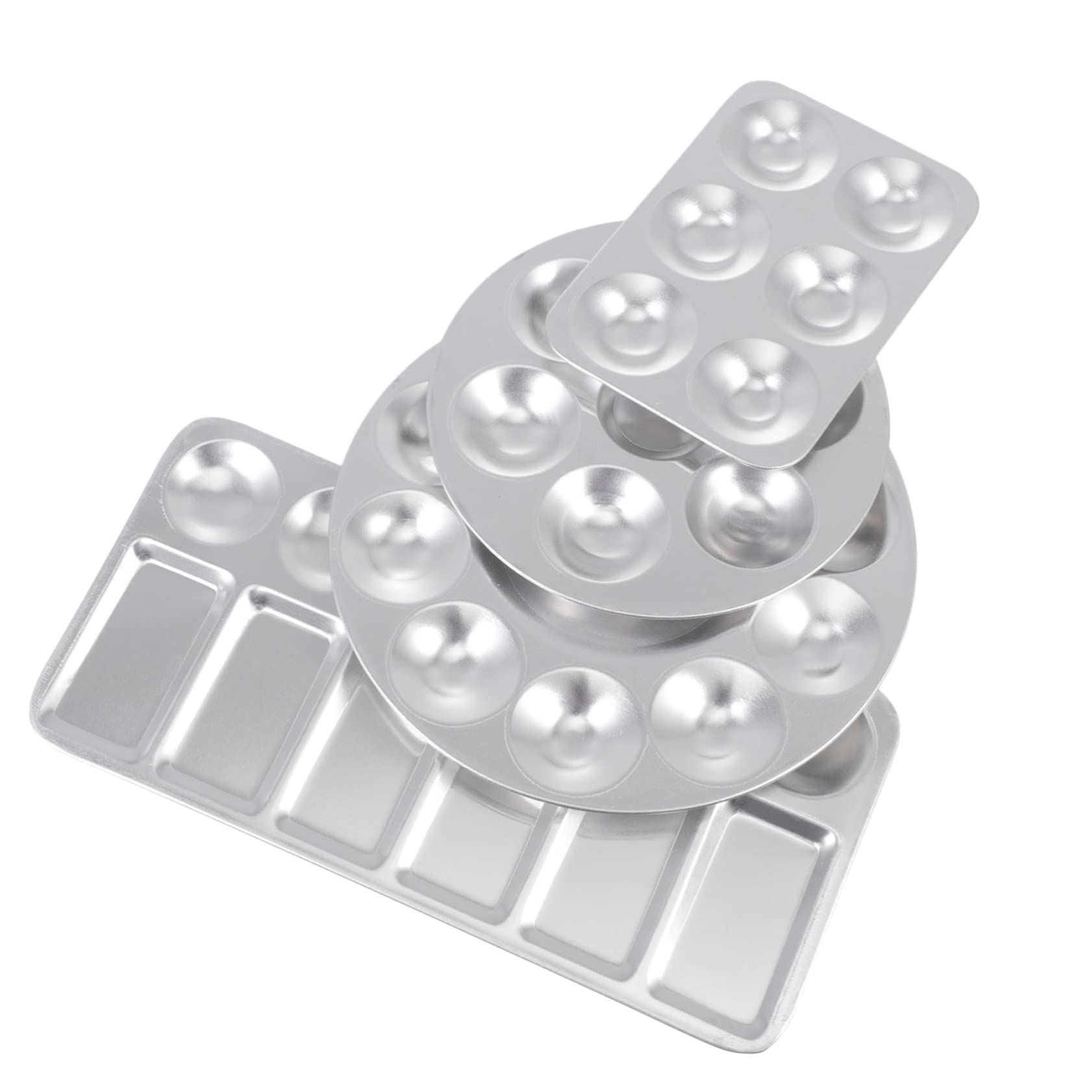 OSALADI 3 Series Bandejas De De Color De De Aluminio Set De Palets Para Artistas Para Y Pigmentos Accesorios De Manualidades De Limpiar Superficie Para Y 4 Piezas X 3