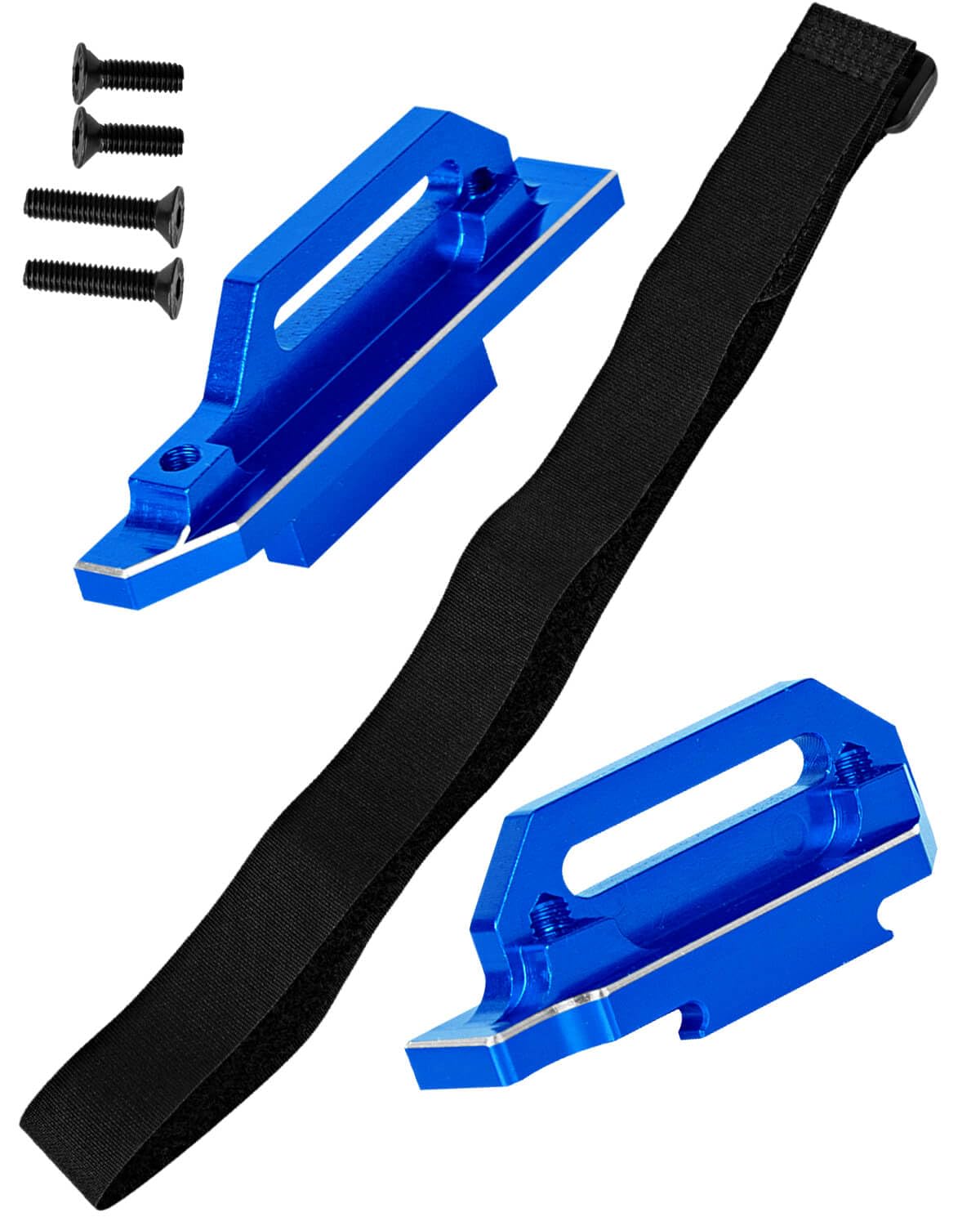 hopsupRC RC Tall Battery Hold-Downs Upgrades Part for Slash 4x4 4WD LCG Rally,Adjustable Battery Cell Straps,Navy Blue