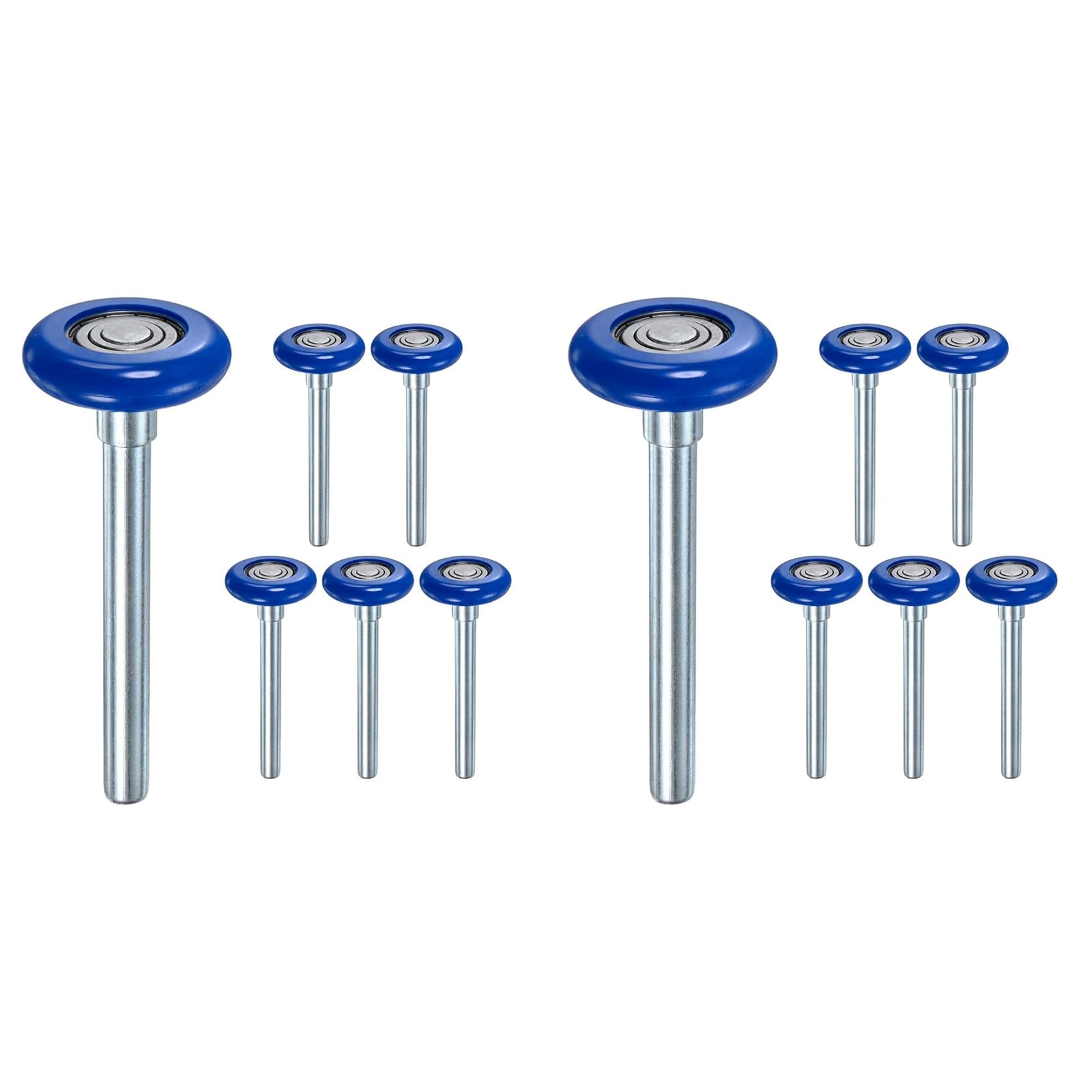 Jnchdghwa Blue 12Pc Nylon Garage Door Rollers, 1.8In/46Mm Quiet Garage Door Wheels, High Load 6200Zz 8 Balls Sealed Bearing B