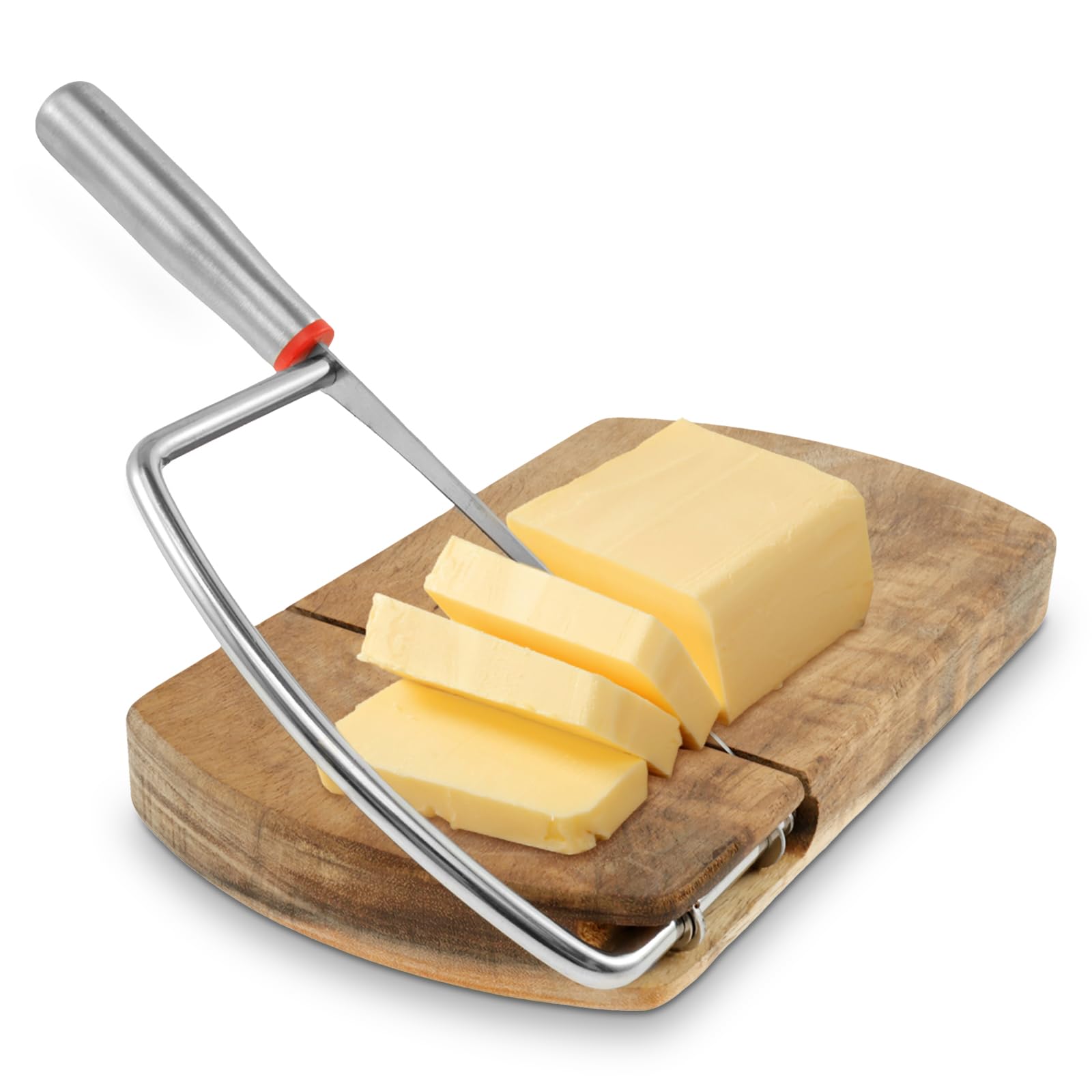 Cheese Slicer with Board, Butter Slicer Cutter with Stainless Steel Blade, Cheese Cutter, Safe Wood Cheese Slicer Cutter, Stable Cheese Slicer Tool, Food Slicer Cutter for Butter Sausage Cheese