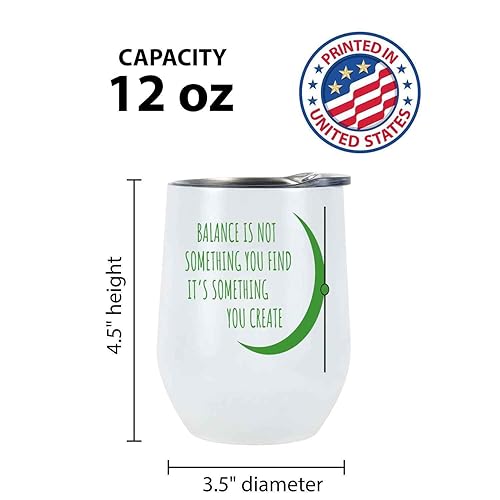 Miniatura 3 de Athlete's Gift, Fantastic Birthday Gift for - Create Balance Walking on Ropes with Slackline, 12 Oz White Stainless Steel Wine Tumbler