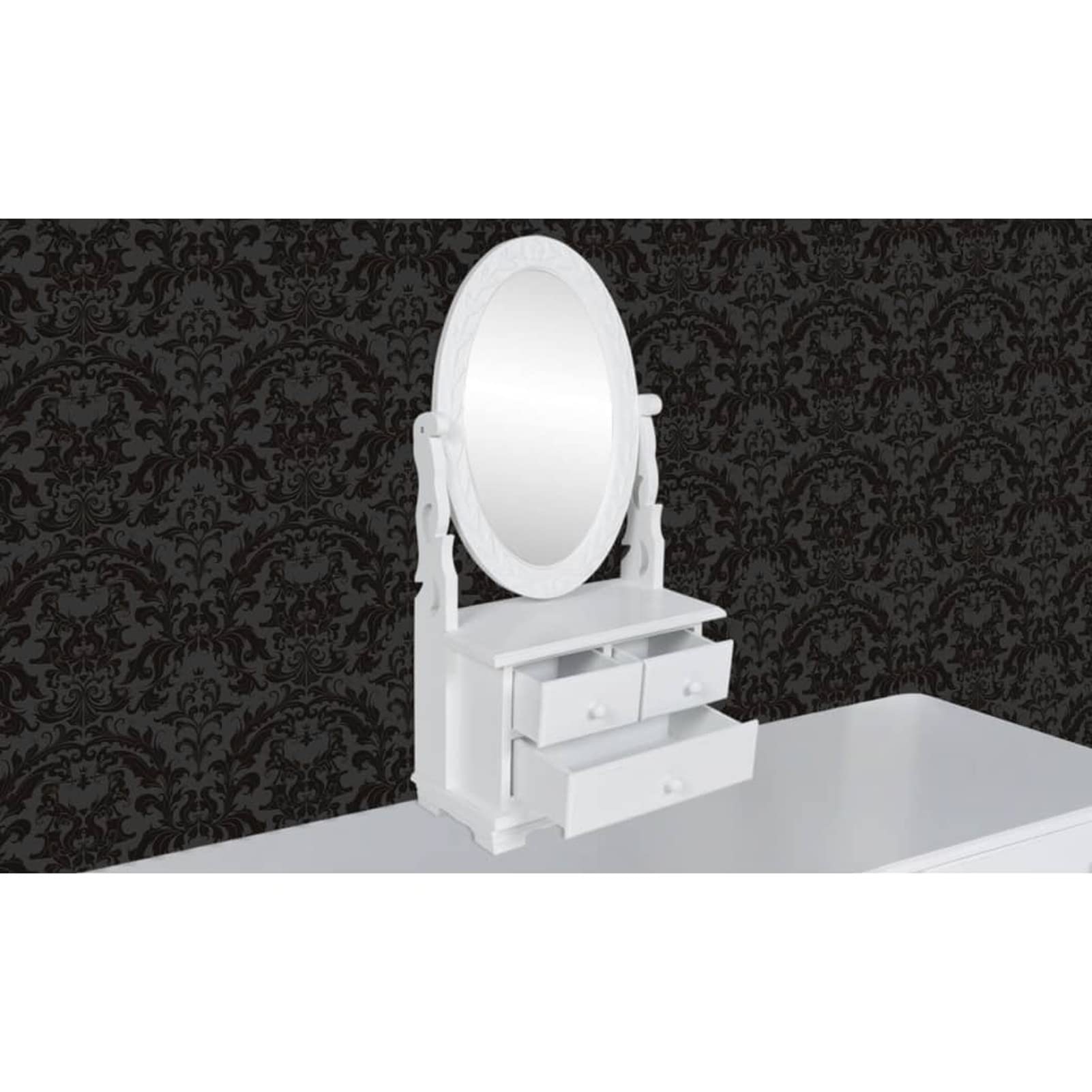 ARKEM Toeletta, Tavolo da Trucco,Postazione Trucco, Moderno,Tavolino da Trucco Angolare con LED Grigio 111x54x141,5 cm