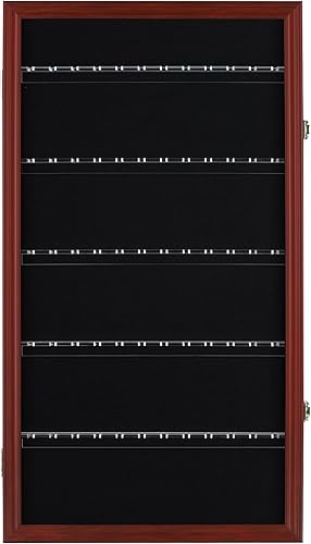 Vista 5 de DisplayGifts 60 cucharas de recuerdo, cuchara de té, vitrina, marco de colección de gabinete de pared con protección UV, puerta con cerradura