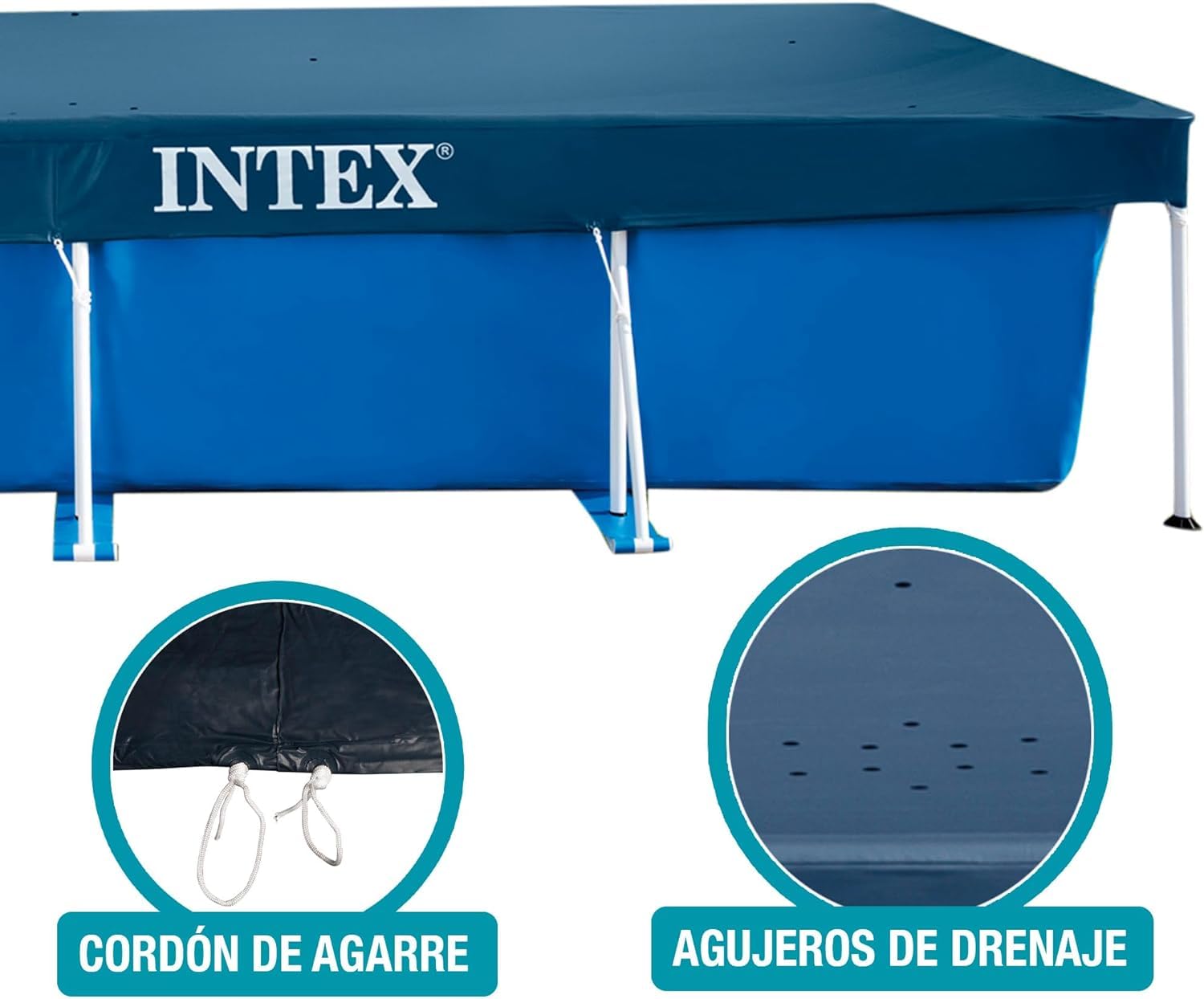 tillvex Telo di copertura per piscina, 450 x 220 cm Fuori Terra Rettangolare, resistente ai raggi UV e antistrappo, per piscina