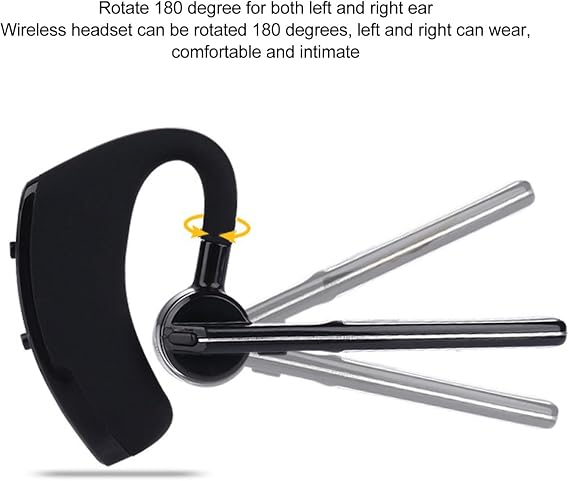 Bluetooth Earpiece, Wireless Handsfree Headset with Microphone, Noise Cancelling Single Ear Headset, Driving Bluetooth Headset for Phone Business Office Cell Phone