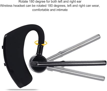 Bluetooth Earpiece, Wireless Handsfree Headset with Microphone, Noise Cancelling Single Ear Headset, Driving Bluetooth Headset for Phone Business Office Cell Phone