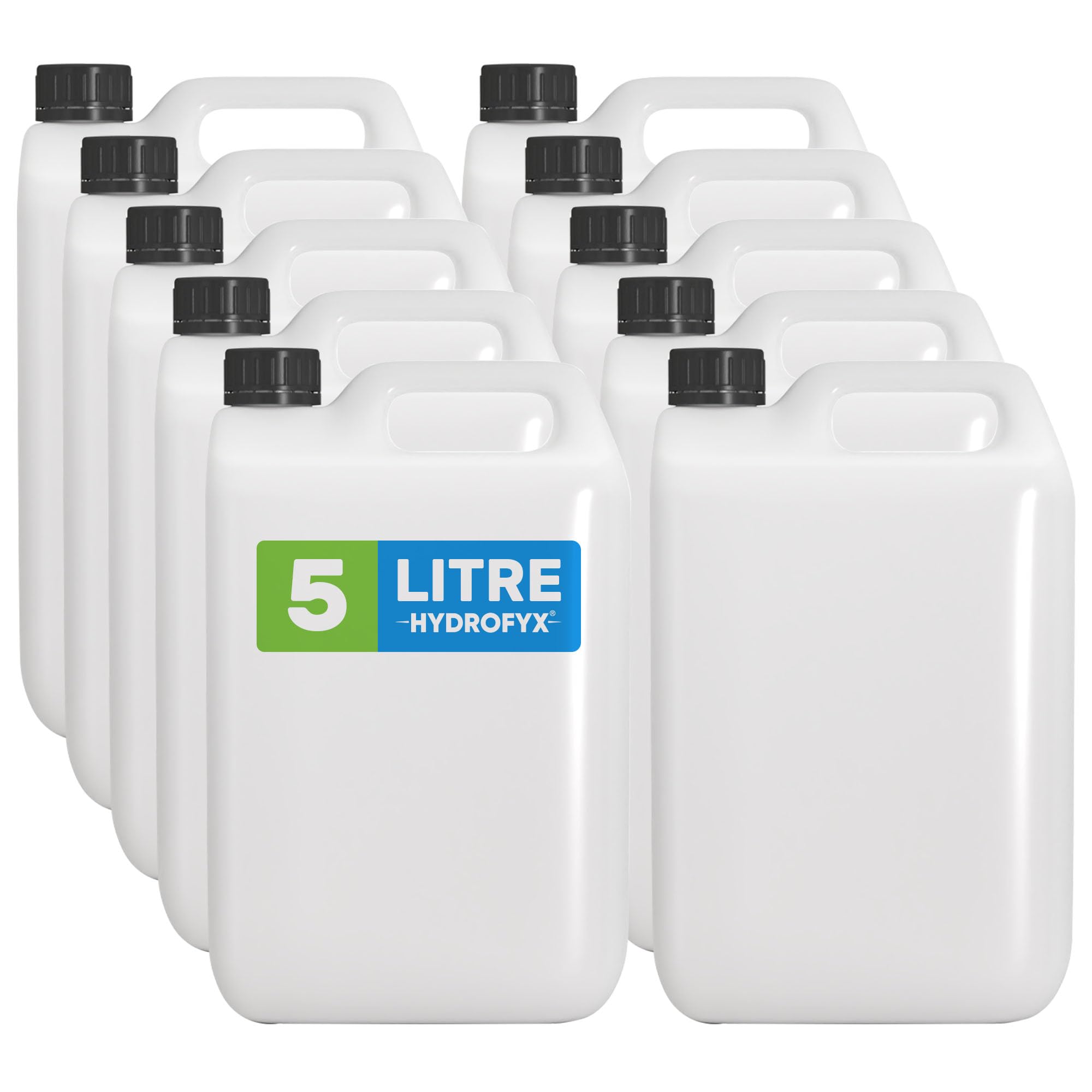 5L Water Container – Food Safe HDPE Plastic Can with Secure Screw Cap – Compact, Portable, BPA-Free – Ideal for Camping, Caravans, Emergency Water Storage – 1, 2 or 4, 6, 10 Pack Options (10)
