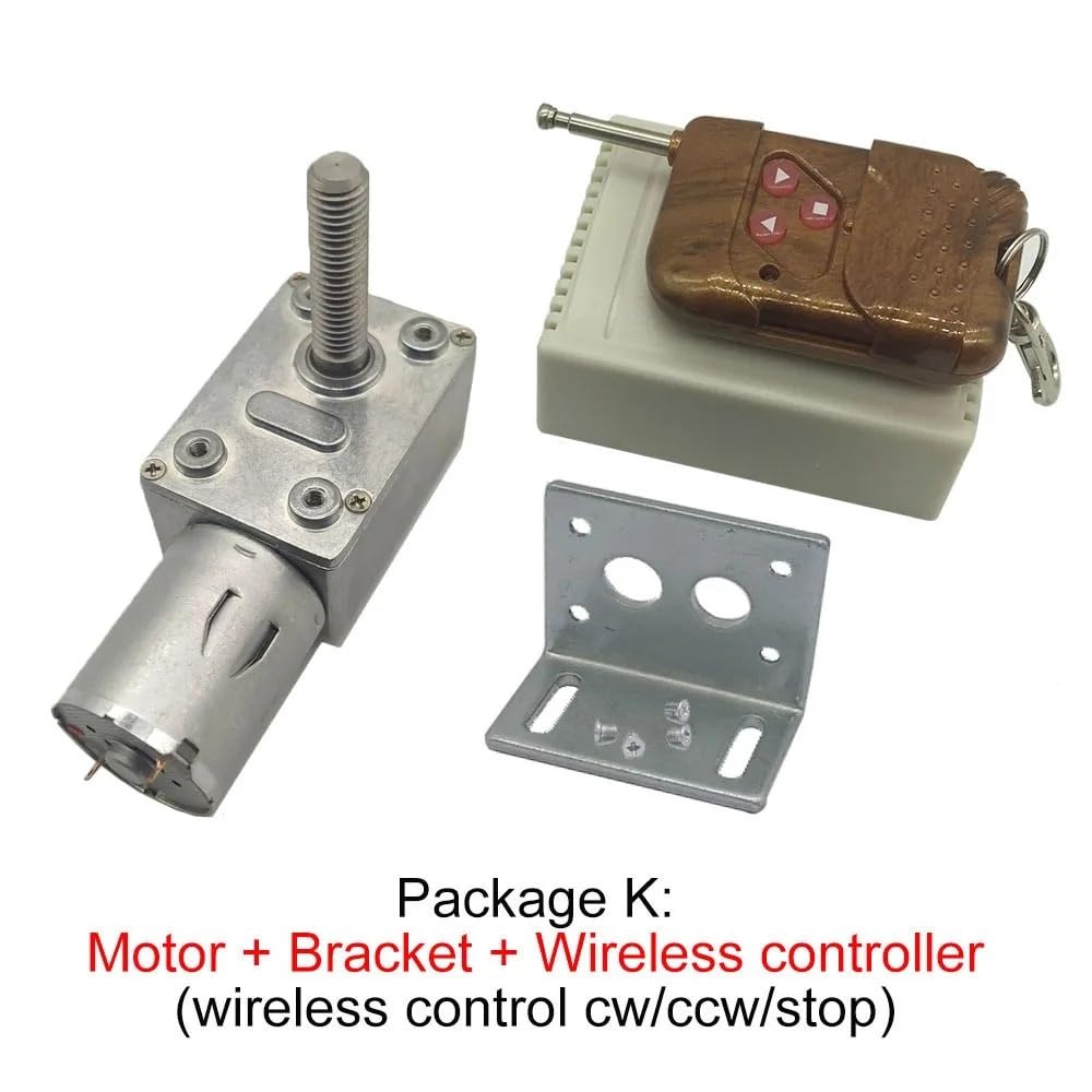 Arrancador de tornillo sin fin de CC con reductor de engranajes JGY-370-M8 6-24 V 6-150 RPM Turbina autoblocante M8 Paquete de 33 mm S 12 V 90 rpm Motor Drivers