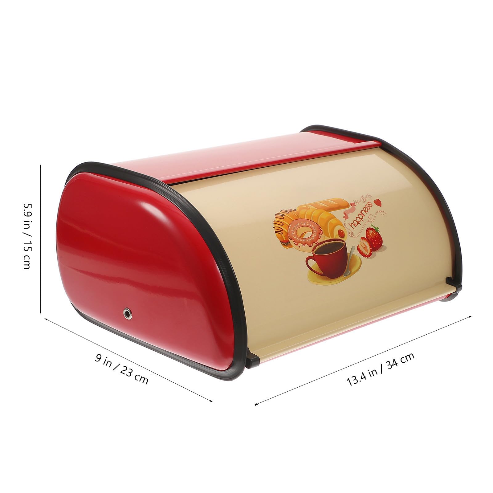 UKCOCO Portapane da Cucina Grande in Ferro Rosso per Negozio di Pane