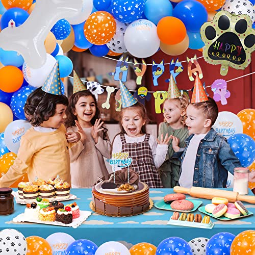 Ak Kyc Blue Dog Birthday Party Supplies 70Pcs Blue Dog Balloons Garland Kit Includes Blueyi Happy Birthday Banner, Table Cloth, Balloons, Cupcake Toppers, Blue Dog Birthday Party Decorations For Kids #TOP3