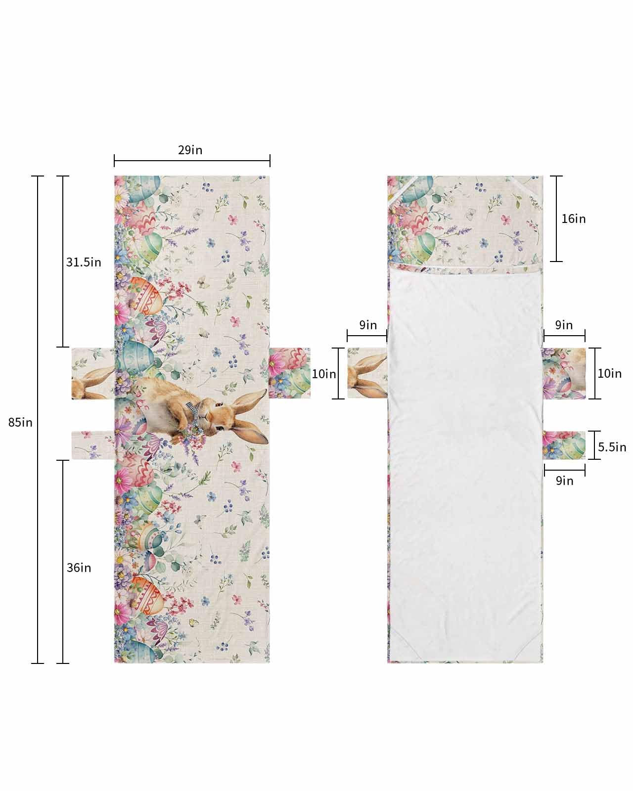 Easter Bunny Beach Lounge Chair Towel Cover, Soft Chaise Lounge Towel with Side Pockets Patio Pool Chairs Cover for Beach/Pool Sunbathing 29x85 Spring Floral Botanical Colorful Eggs Rustic