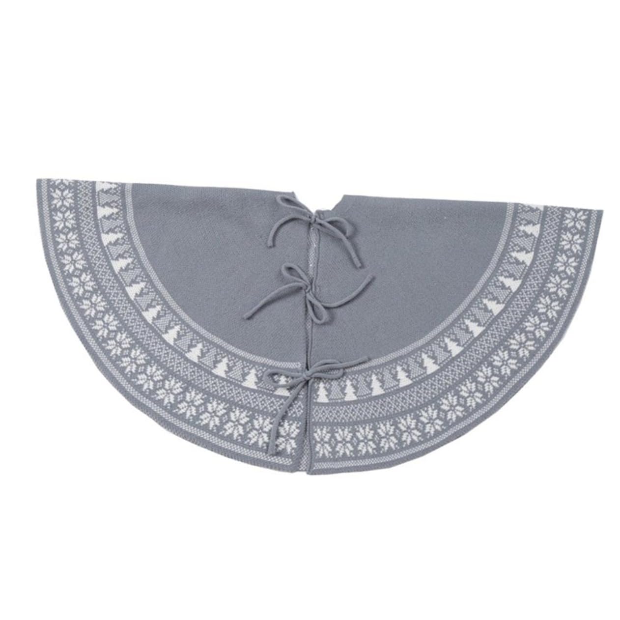 COLLBATH 1pezzi Grembiule Per Albero Di Natale in Maglia Fiori Elementi Natalizi Decorazione Versatile Per Casa e Evento