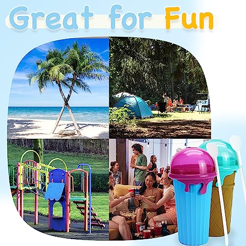 proMCRjex Slushy Cup Große Kapazität Slushie Maker Cup Frozen Magic Slush Cup Smoothies Getränke Shakes Doppelschicht Slushy Squeeze Cup Schnellkühlbecher 500ml (Braun) – Bild 4