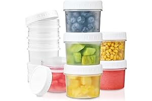 TUZAZO Reusable Freezer Containers - Small Jars with Screw Lids (12-Count, 5 Oz)