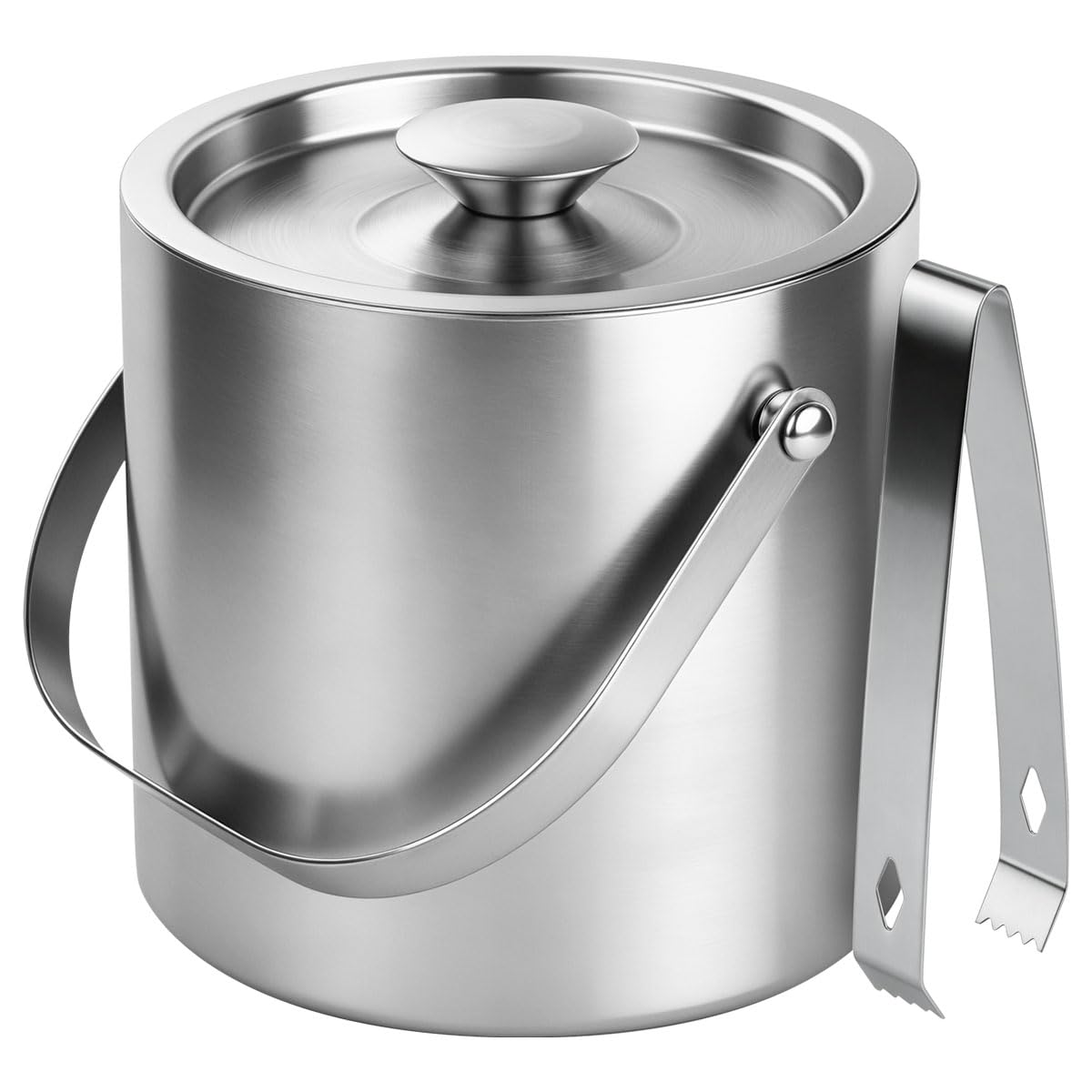 Photo 1 of ChefBee Stainless Steel Ice Bucket - 3L Double-Wall Insulated Ice Buckets for Parties with Lid & Tongs, Large Champagne Wine Drink Container Holder, Ideal for Freezer Cocktail Home Bar Accessories