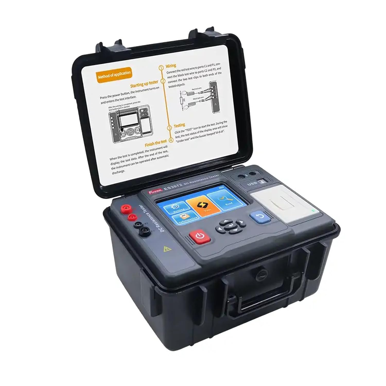 DC Resistance Tester - High Precision 0.1% Accuracy, 10.0uΩ-1000.0KΩ Range, Digital Ohmmeter for Electrical Testing
