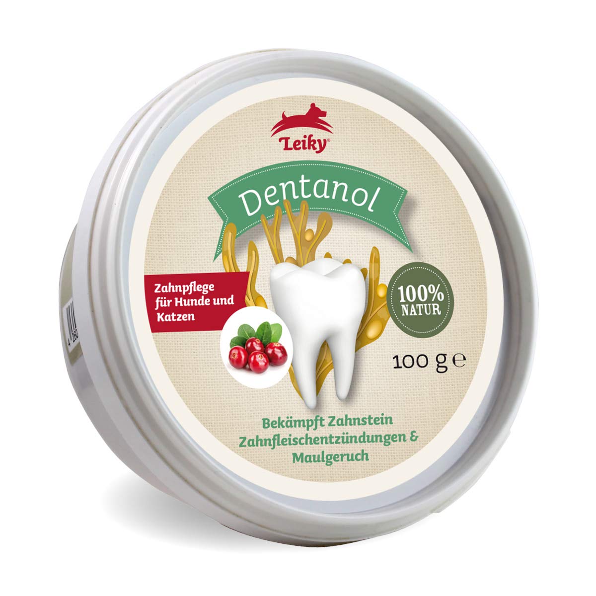 Dentanol Zahnpflegepulver für Hunde und Katzen, 100 g – mit Seealgenmehl