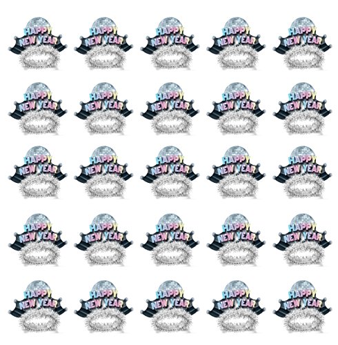 Beistle 88771-50 Disco Fever Tiaras, One Size Fits Most, 25 Piece Pack