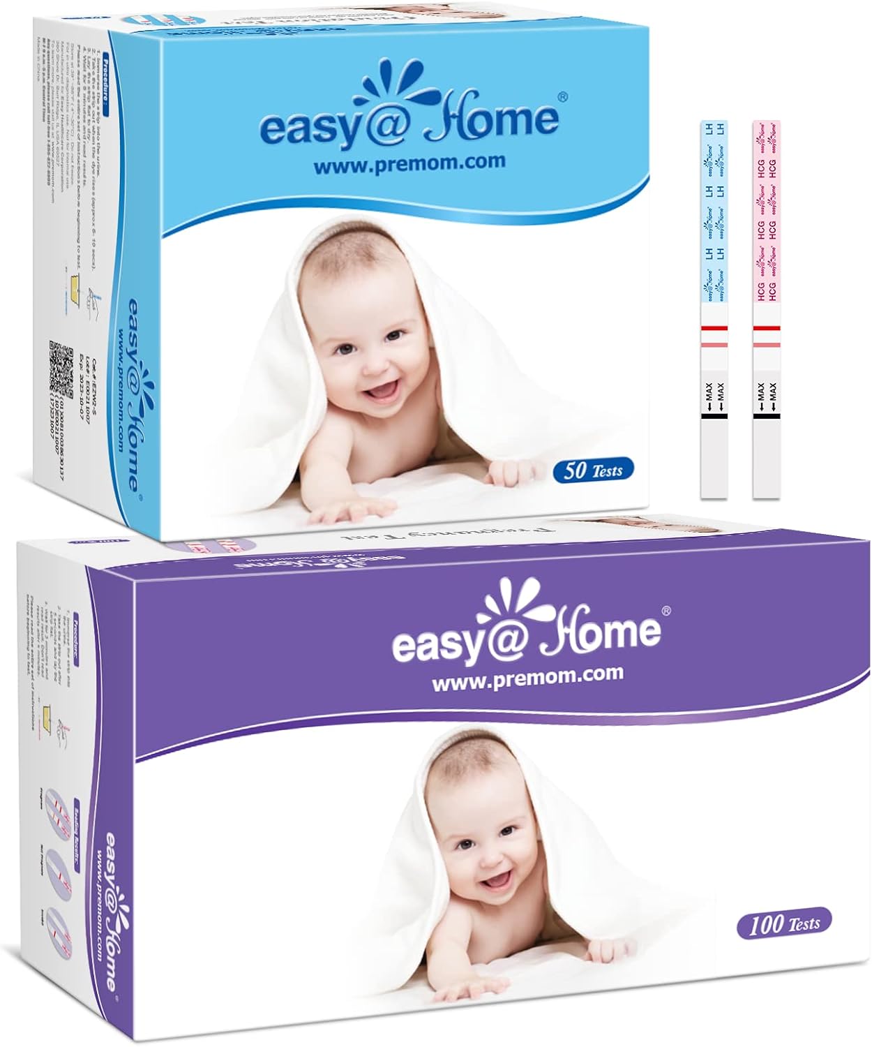 EasyHome Ovulation Test Strips 50Pack + Pregnancy Test Strips Kit 100Pack