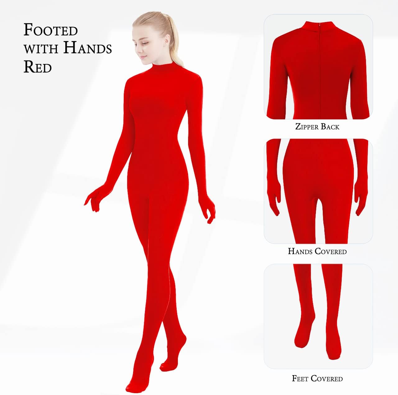 SUPRNOWA Full Body Unitard Turtleneck Spandex Footed/Footless Long Sleeve Unisex - Image 5