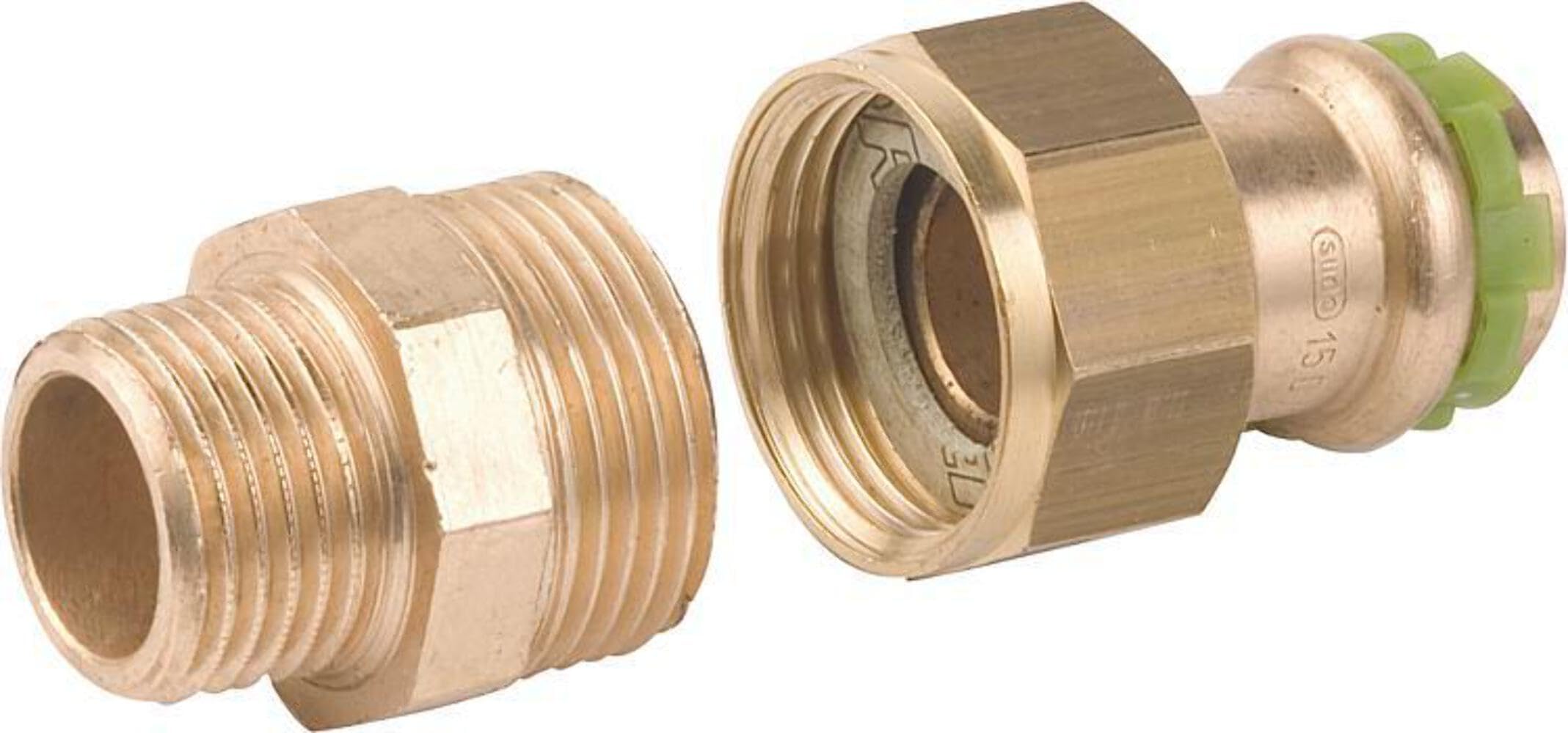 Raccord a sertir en bronze contour V, raccord visse male joint plat, P 4331 G 42x1 1/2