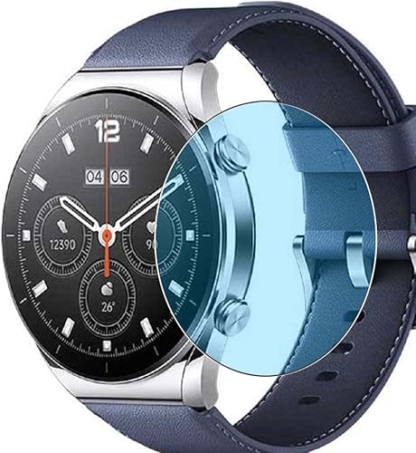 Puccy - Paquete de 3 protectores de pantalla anti luz azul compatible con XIAOMI Mi WATCH S2 de 163 pulgadas 1811in de poliuretano termoplástico no