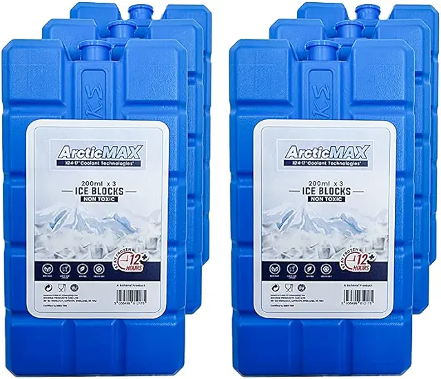 Lunch Box Ice Pack - 6x 200ml Ice Blocks for 12+ Hour Cooling